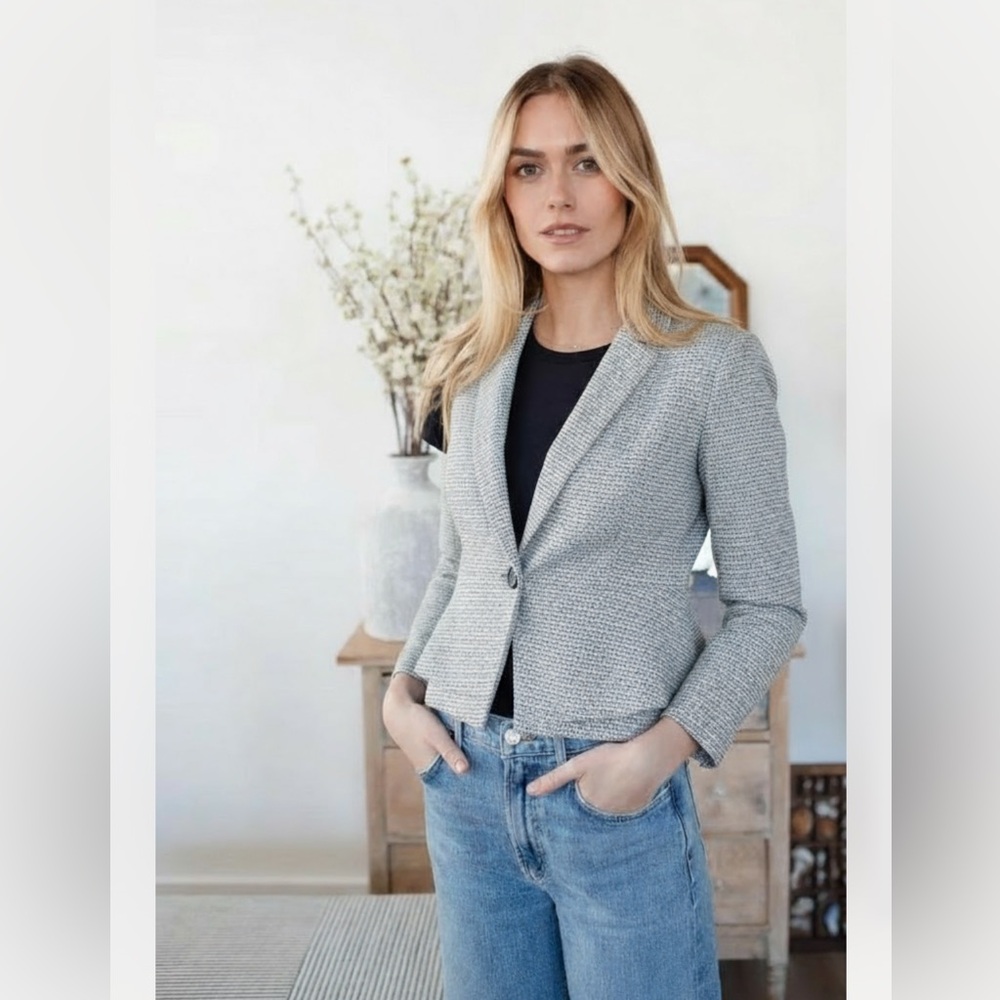 Whbm Women's Patterned Blazer Double Layer Bottom… - image 6